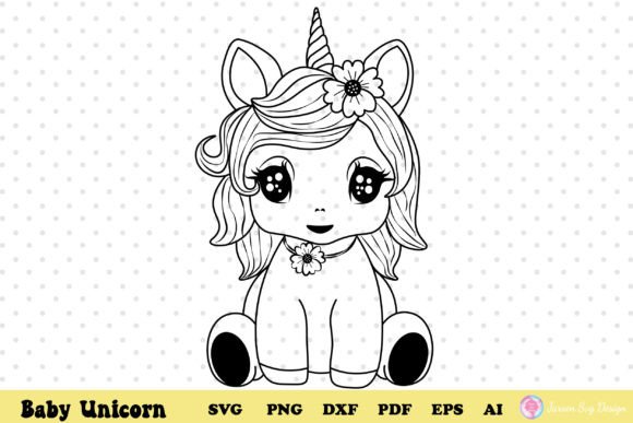 Baby Unicorn Svg Cute Uincorn Svg: Graphics for Print Templates