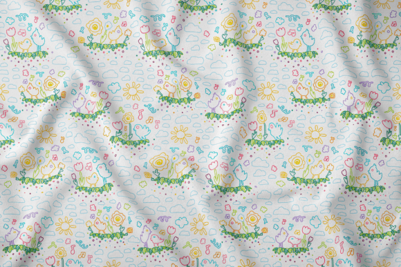 Birds in Flowers Seamless Pattern for Graphics and Patterns