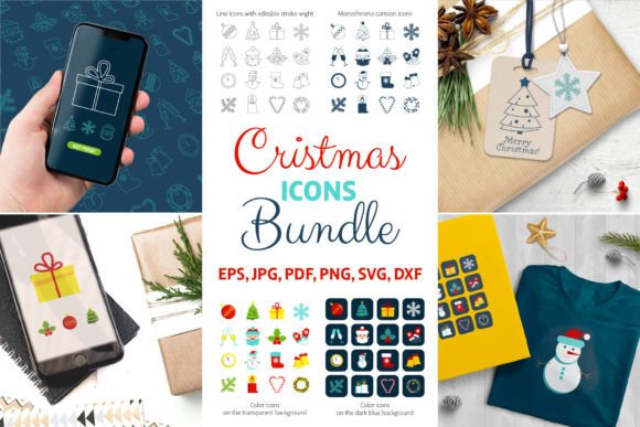 Christmas Icons Bundle Festive Clipart Graphics Review