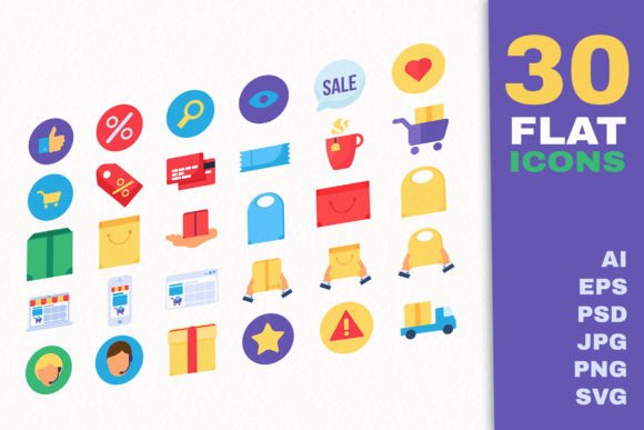 Commerce Business Icons Set: Essential Graphics for Modern Design