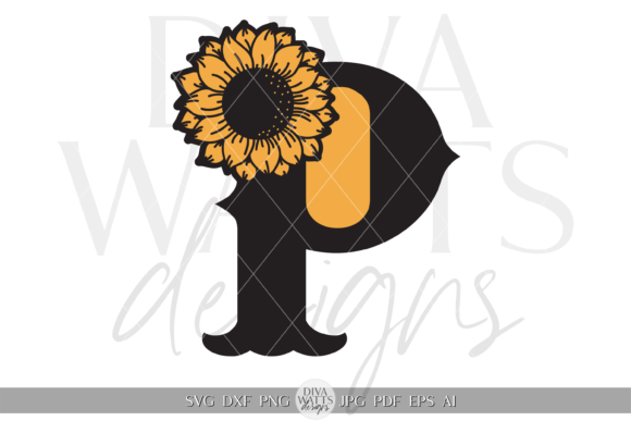 Creative P Initials Design SVG for Graphics and Crafts