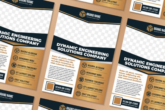 Dynamic Engineering Vertical Flyer: Premium Graphics for Print Templates