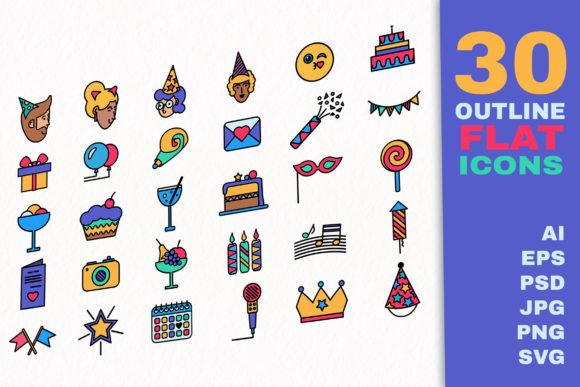 Flat Line Party Icons: A Designer's Review of Graphics and Icons