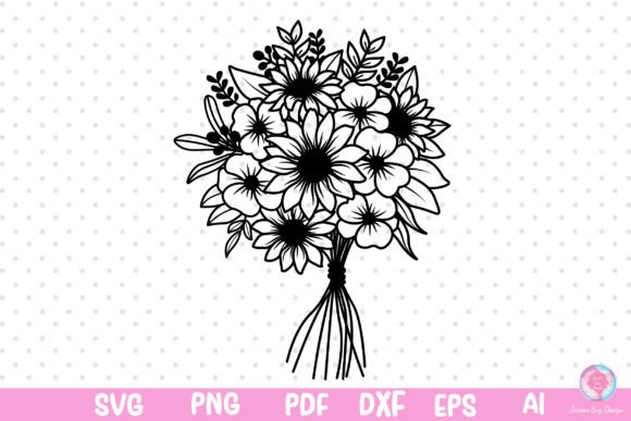 Flower Bouquet Svg Graphics for Print Templates