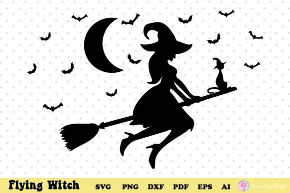 Flying Witch Svg Halloween Svg Review