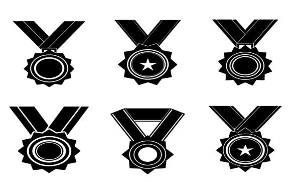 Gold Medal Vector Silhouette Bundle for Graphics and Crafts