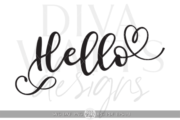 Hello Word Art Graphic SVG for Crafts and Graphics
