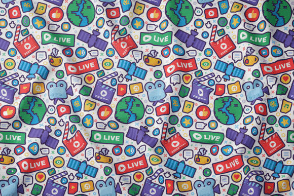 Live Streaming Seamless Pattern for Modern Graphics and Patterns
