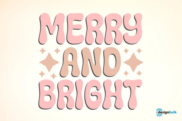 Merry and Bright - Christmas Retro Graphics for Crafts