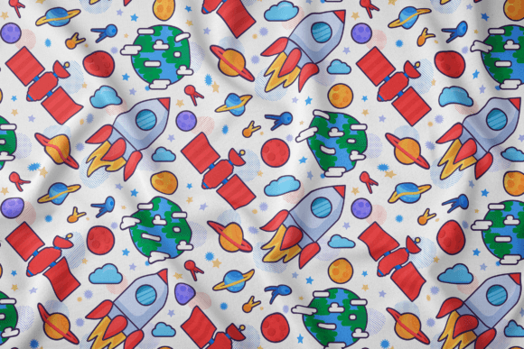 Planets Rocket Satellite Pattern: Graphics for Bold Branding
