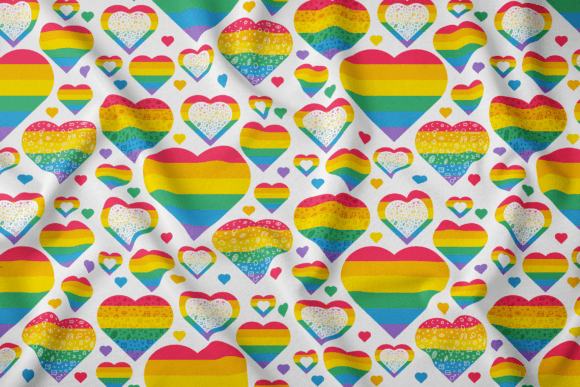 Pride Hearts Seamless Pattern for Graphics and Patterns