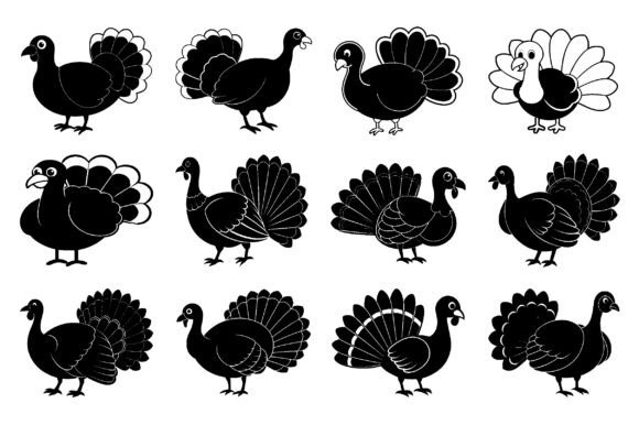 Reviewing 12 Happy Turkey Silhouette Vector Bundle for Graphics and Crafts