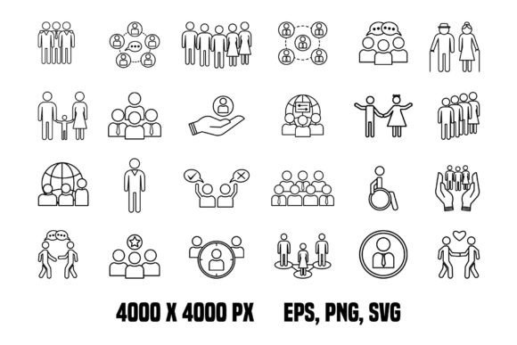 Set of People Icons: Modern Graphics for Brand Storytelling