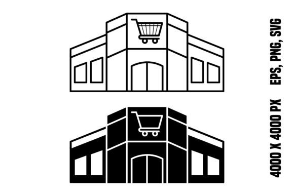 Shopping Mall Icons: Modern Graphics for Brand Visuals