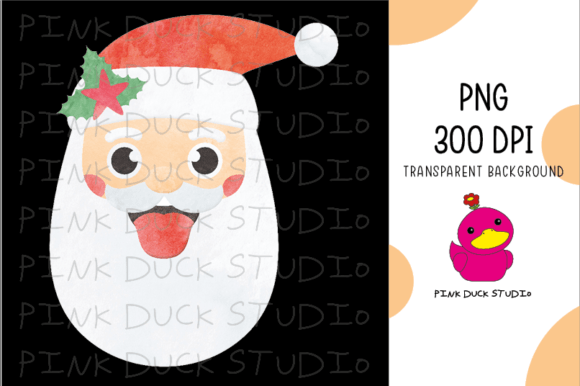 Watercolor Santa Christmas in July Graphics for Crafts