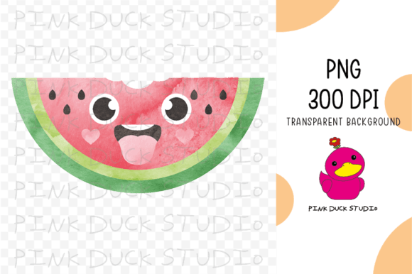 Watercolor Watermelon Slice Summer Fruit Graphics for Crafts
