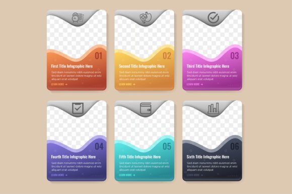 Wave Rectangle Infographic: A Fresh Graphic Design Asset for Local Brand Identity