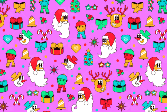 Y2k Christmas Seamless Pattern: Graphics & Patterns for Makers